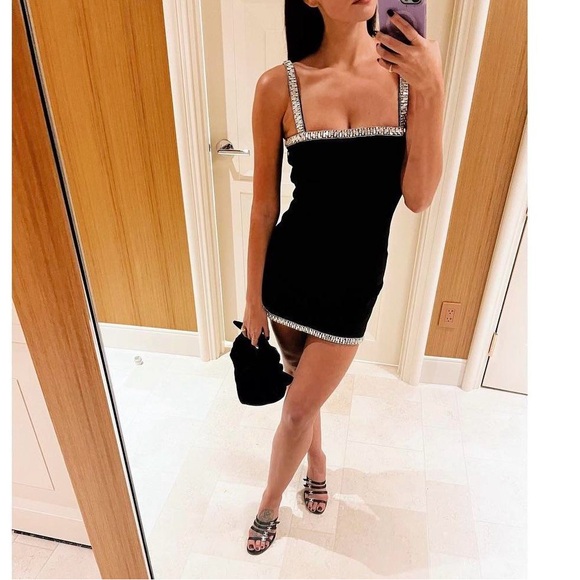 Retrofete New Regina Dress Crystal-Embellished Mini Black Small - Picture 2 of 13